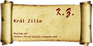 Král Zilia névjegykártya